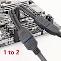 Miniatyrbillede 2 af 5: Usb 3.0 Header Forlængerkabel, 19/20 Pin 1 Til 2 Y Splitter Forlængeradapter
