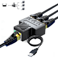 Miniatyrbild 1 av 5: RJ45 Ethernet Splitter Adapter, Aoaizue 1 till 3 portar [3 enheter samtidigt nätverk] RJ45 Nätverksförlängning 100Mbps Internethastighet 8P8C