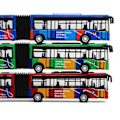 Miniatyrbilde 4 av 5: Simulert bussmodellleke for barn, forbedrer intelligensen, die-cast, trekk tilbake Blue