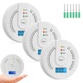 AIMOONSA Kolmonoxiddetektor - Ultra känslig, LCD-skärm, 85 dB, drivs av 2xAA (3-pack)
