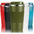 Miniatyrbild 4 av 4: Resanvändbar Termosmugg Kaffe Koppar Vakuumisolering Rostfritt Stål Flask för Varma Kalla Drycker Green 380ml