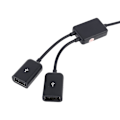 Miniatyrbillede 2 af 5: USB OTG Hub USB2.0 Han til Dobbelt USB 2.0 Konverter Adapter Stik med Kabel