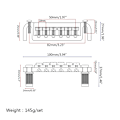 Miniatyrbilde 3 av 5: Elektrisk Gitar Rullebro Sadel Halestykke Combo Krom Reservedeler Chrome
