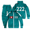 Miniatyrbilde 2 av 2: Squid 2 Overlevelsesspill Rollespill Kostyme for Barn Sportsklær Jakke Bukser Style11-222 120cm