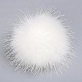 Miniatyrbillede 1 af 5: Blød Pompom Kugle Vedhæng - 12cm Kunstig Pels, Ideel til DIY Tilbehør på Hatte, Tasker og Sko White
