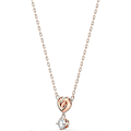 Miniatyrbild 3 av 5: Högkvalitativ Twist Love Heart Rund Diamant Halsband Kvinna Swarovski Element Kristall Nyckelben Kedja