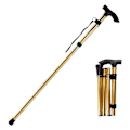 Miniatyrbillede 1 af 5: Justerbar Foldbar Vandrestav Skridsikker Base Vandrestave Aluminium Legering Sammenklappelig Stok 1 stk Høj Kvalitet gold