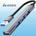 Pikkukuva 6 / 6: Kompakti ja monipuolinen 4-porttinen USB-keskitin, musta