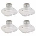 4 st E27 Glödlampssockel LED Lamphållare (AC 220-250V, Vit)