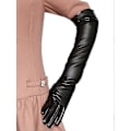 Miniatyrbild 5 av 5: Kvinnor Simulationshandskar Läder Silkeslent Foder Långa Över Armbågen Eleganta Vantar 50cm Wine red M