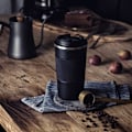 Miniatyrbild 5 av 6: Resanvändbar Termosmugg Kaffe Koppar Vakuumisolering Rostfritt Stål Flask för Varma Kalla Drycker Black 380ml