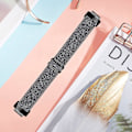 Miniatyrbillede 3 af 5: Elastisk nylon flettet urrem til Fitbit Inspire 3, solo loop erstatningsrem med sort konnektor - Mørkegrøn Glitter Blue