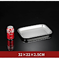 Miniatyrbild 1 av 5: 304 bricka i rostfritt stål, rektangulär ren platt botten fyrkantig plåt, kommersiellt kök bakplåt, förtjockad ångad risplåt V-style L32 W22 H2flat bottom