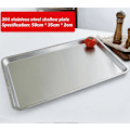 Miniatyrbilde 1 av 5: 304 rustfritt stålbrett, rektangulær ren flat bunn firkantet plate, kommersiell kjøkken bakefiskplate, fortykket dampet risplate F-style L50 W35 H2flat bottom