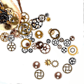 Miniatyrbillede 4 af 5: 100g Steampunk Metalgear Steampunk Tandhjul Vedhæng til Smykkefremstilling 5-25mm blandede farver