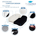 Miniatyrbilde 2 av 8: Kontorstol Setepute Lindrer Ryggsmerter Sklisikker Halebein Forbedrer Holdning og Støtter Hemoroider og Isjias Memory Foam Stolpute Black