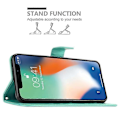 Miniatyrbillede 4 af 5: iPhone XS MAX Beskyttelsesetui - med Blomstermønster og Kortlomme FLORAL TURQUOISE iPhone XS MAX