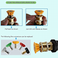 Miniatyrbilde 4 av 4: Høytrykksvaskeradapter, til 6,35 mm hurtigkobling for Karcher K2-k7, med 5 høytrykksvaskerdyser, flere grader, 2,5 GPM