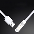 Miniatyrbild 4 av 5: Magnetisk Laddningskabel Dockningsstation Bas Laddare Adapter Ställ för 2-Pin Klocka White 4.0mm 12.3mm