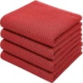 6-pack Bomulls Våffelväv Köksdisktrasor, Ultra Mjuka Absorberande Snabbtorkande Diskhanddukar Red 34*73cm