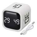 Gravity Timer Professionell Tyst Drift Digital Kubtimer för Tidshantering för Arbete Studier Kök Möte Vit