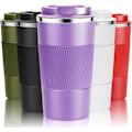 Miniatyrbild 1 av 3: Resanvändbar Termosmugg Kaffe Koppar Vakuumisolering Rostfritt Stål Flask för Varma Kalla Drycker Purple 380ml