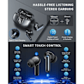Miniatyrbilde 8 av 9: YYK-Q10 Trådløse Bluetooth-hodetelefoner - 30 timer ANC ENC BT 5.4 Svart