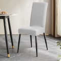 Miniatyrbilde 4 av 5: 4-pakning stoltrekk, elastisk, avtagbar, vaskbar, til spisestueblader Leaves-light Gray 6