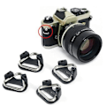 Miniatyrbillede 4 af 5: 4 stk. Stærk Kamerarem Trekant Split Ringe Adapter Til Panasonic/fuji Dslr