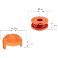 Miniatyrbilde 5 av 5: 20 stk. spoler med 2 hetter for URPIZY gressklipper, passer til Worx WA0010 WG154 WG163 WG180 WG184