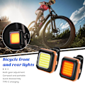 Pikkukuva 4 / 5: Polkupyörän valo LED Etu- ja takavalo Type-C Lataus MTB Maantiepyörä Kirkas Lamppu 3 Valotilaa Säädettävä Pyöräilyvalo Grey White Light.