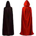 Miniatyrbilde 2 av 4: Vendbar kappe for voksne og barn, påske Halloween julekappe kostyme vampyr heks trollmann rollelek kappe Black  Red 150cm