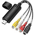 Miniatyrbild 1 av 5: Vhs Till Digital Konverter Videoinspelningskort Konverteringsadapter, Vhs Till Digital Usb-grabber Stöd Ntsc Pal Secam Usb 2.0 Videoadapter YOY