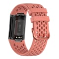Miniatyrbillede 2 af 5: Blød silikone sportsudskiftningsurrem med åndbare huller til Fitbit Charge 6/5 Multicolor Style C