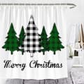 God Jul Buffalo Check Julgranar Duschdraperi