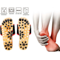 Miniatyrbillede 2 af 5: Fodmassage Slippers, Rød/Sort Kraftfuld Natursten Fødder Akupunkturpunkt Massage Sandaler Akupressur Shiatsu Svang Smerte Lindring Slippers Sko til Mænd Kvinder Red EU39 40