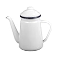 Miniatyrbilde 1 av 5: Emaljert Kaffekanne 1.1L Kaffekjele Slitesterk Tykk Vann Melk Varmer Komfyrtopp Tekanne Vannkjele for Hjem Utendørs Te Kaffe White