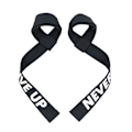 Miniatyrbild 1 av 5: Viktlyftningsremmar Vadderade Handledsstyrka Träningsstöd Marklyftsremmar För Män Black NEVER GIVE UP 2pcs