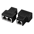 Miniatyrbilde 1 av 4: 1 til 2-veis RJ45 Hunn Splitter Adapter LAN Ethernet Nettverkskabel Kobling