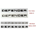 Pikkukuva 2 / 5: 3D Abs Defender -tunnus kirjaimet auton etukannen takaluukun merkkitarra Land Rover L663 Trx4 Trx 4 110 2020 2021 -lisävarusteille Front Matt Black 2020-2023