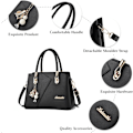 Miniatyrbilde 4 av 6: Dame Håndveske med Flere Lommer, Tote Bag med Topphåndtak, PU Lær Skulderveske, Crossbody Veske Azul