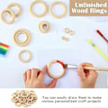 Pikkukuva 3 / 4: 100 kpl Luonnonpuurenkaita, Viimeistelemättömiä Makramee Puurenkaita, Puukiekkoja DIY-askarteluun, Rengaskynä