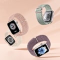 Pikkukuva 6 / 7: 4 kpl Solo Loop -punottu ranneke, yhteensopiva Apple Watch -rannekkeen kanssa naisille ja miehille, joustava ranneke, urheiluranneke 44/45/46/49/mm