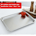 Miniatyrbilde 1 av 5: 304 rustfritt stålbrett, rektangulær ren flat bunn firkantet plate, kommersiell kjøkken bakefiskplate, fortykket dampet risplate D-style L40 W30 H2flat bottom