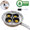 Miniatyrbilde 2 av 5: 4 Kopper Eggkoker - Rustfritt Stål Kokt Eggkoker Induksjonskomfyr Eggkokere Kjøkkenutstyrsett Med 4 Ikke-Klebbende Store Silikon Eggkoker Kopper