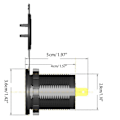 Miniatyrbillede 4 af 4: Metal 90W Dobbelt Type C USB C PD Hurtig Biloplader med Spænding/Effekt Display Black Red light
