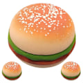 Miniatyrbillede 1 af 3: 3 stk. Hamburger Stræk Legetøj Sjov Hamburger Formet Dekompressions Legetøj Burger Formet Klemme Legetøj