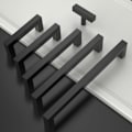 Miniatyrbild 3 av 5: Set med 10 svarta köksluckhandtag 96 mm cc avstånd