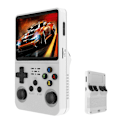 Miniatyrbillede 1 af 5: R36S Retro Videospil Konsol Bærbar 3.5\" IPS Skærm Håndholdt Spillekonsol Linux System Hurtig White