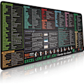 Miniatyrbilde 1 av 6: Excel Snarveisknapper Musematte - Utvidet Stor XL Jukseark Spillmusematte | PC Kontor Regneark Tastaturmatte | Sklisikker Sydd Kant